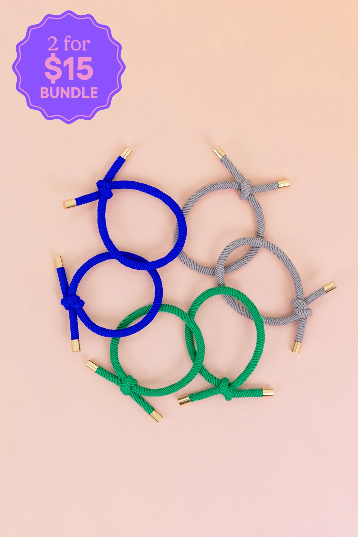 6 Pack Hair Ties in Dark Forest - Image 2