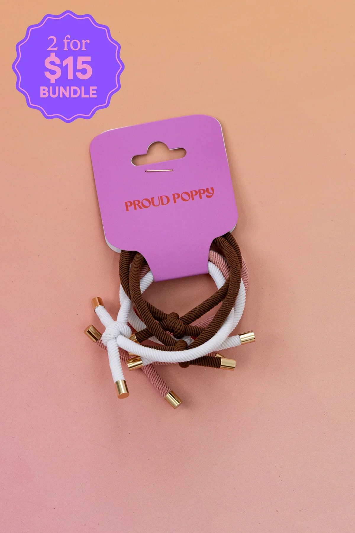 6 Pack Hair Ties in Latte Colours - Image 3