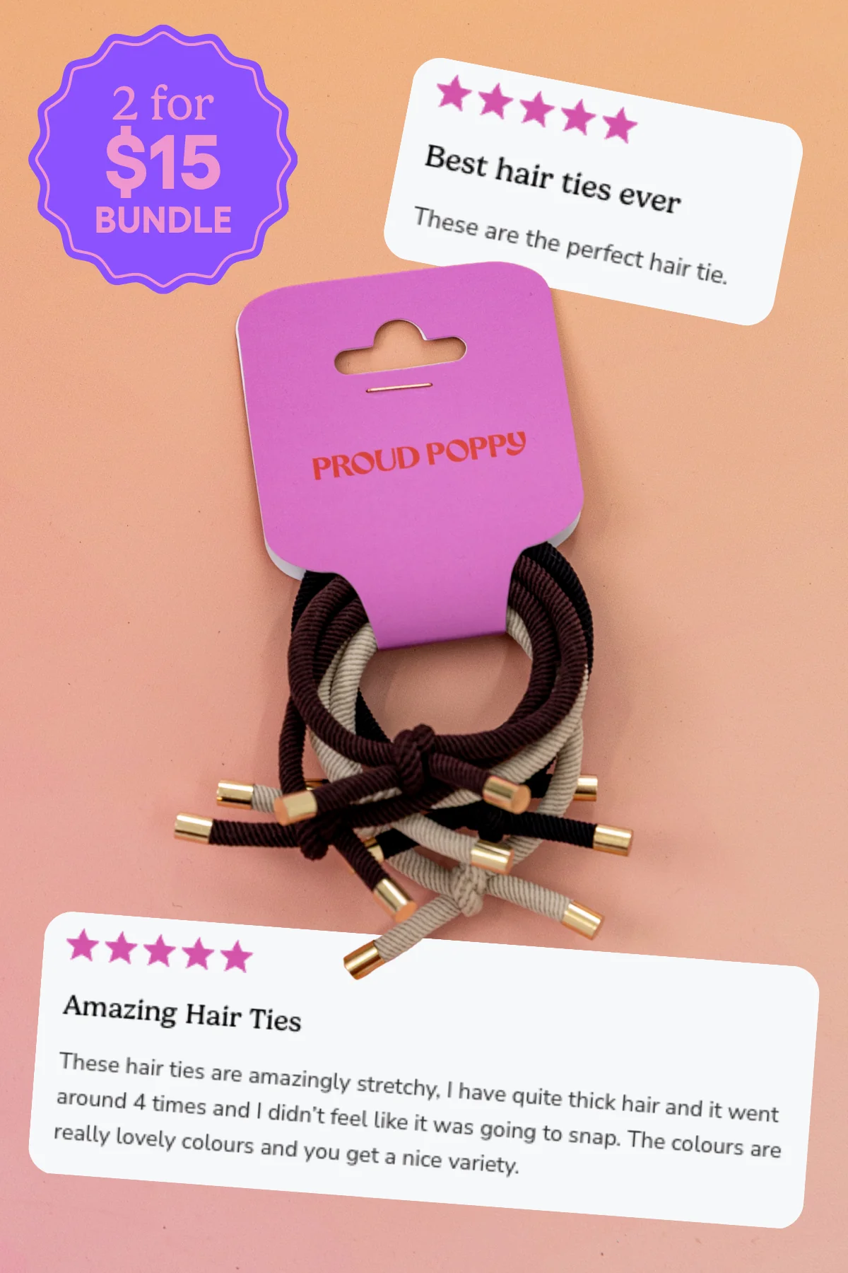 6 Pack Hair Ties in Neutrals