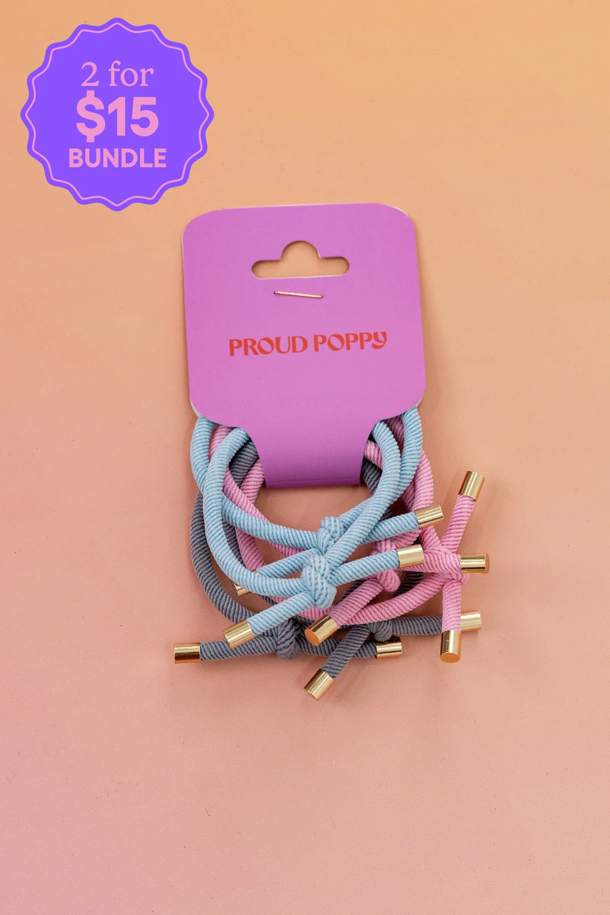 6 Pack Hair Ties in Pastel - Image 3
