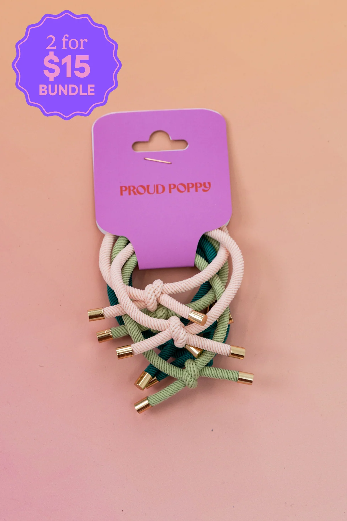 6 Pack Hair Ties in Watermelon Colours - Image 3