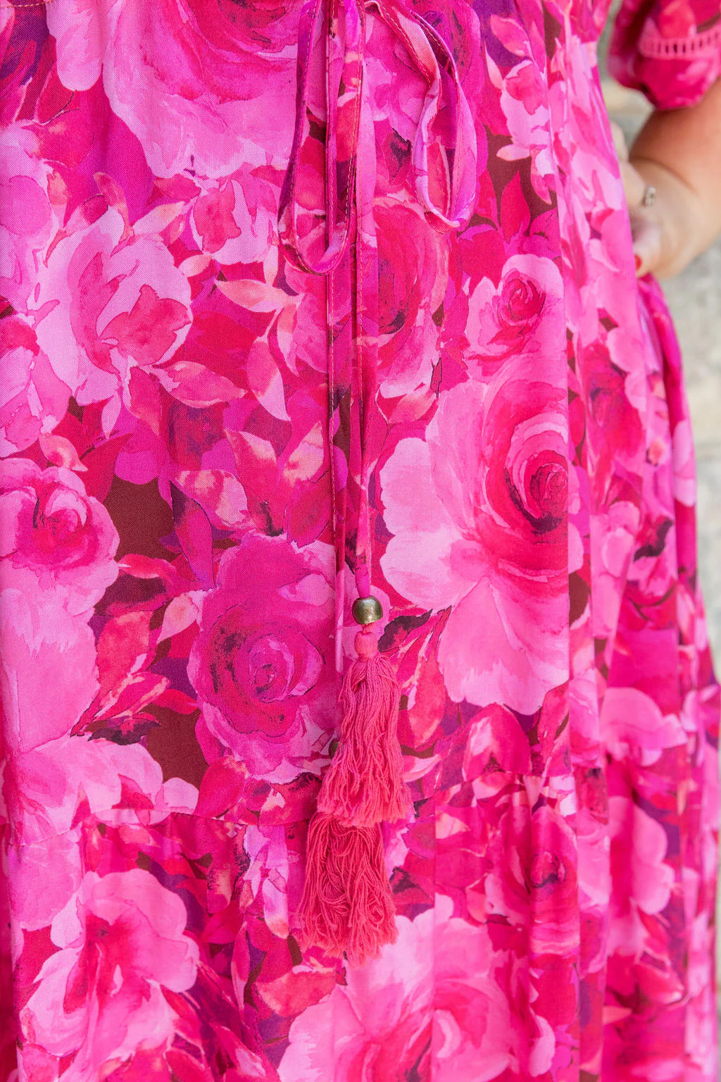 Addison Maxi Dress In Pink Roses - Image 13