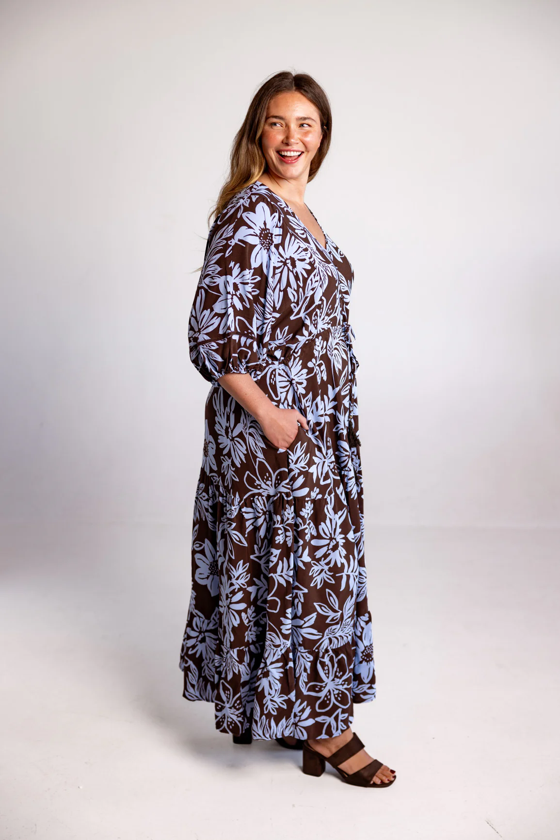 Addison Maxi Dress in Blue Lani Chocolate - Image 10