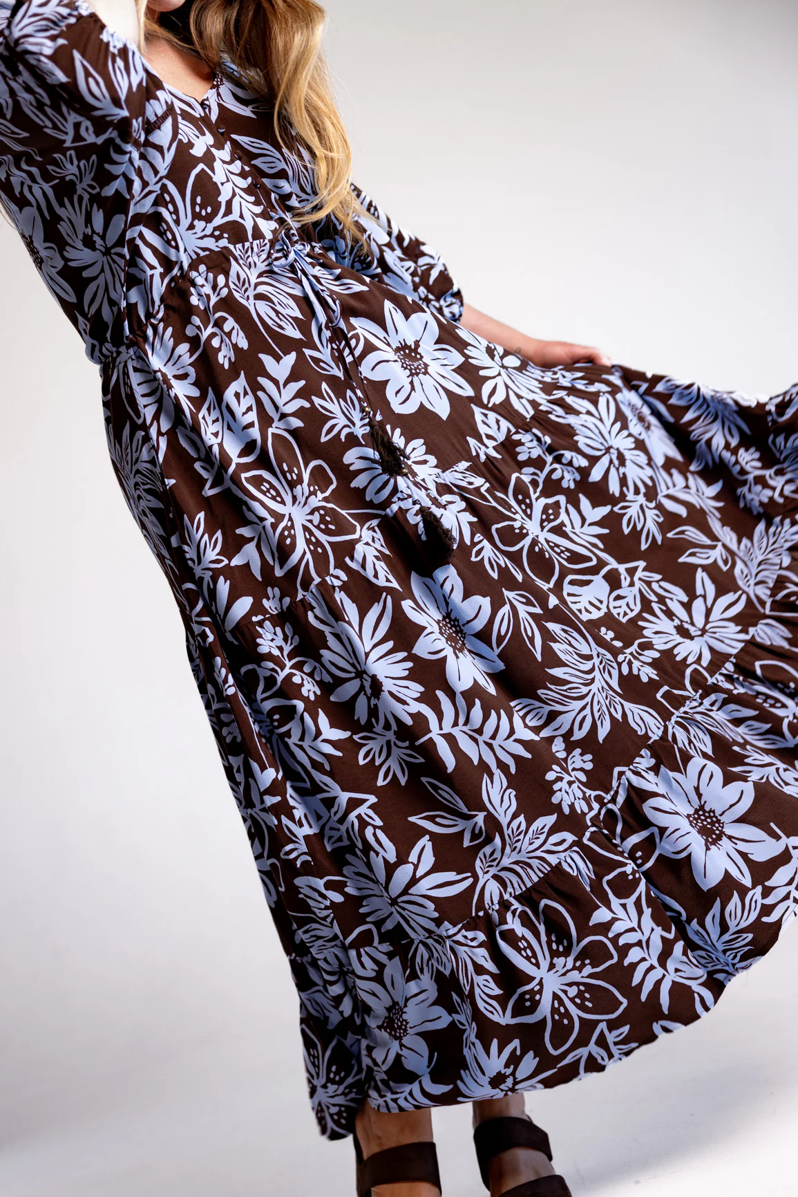 Addison Maxi Dress in Blue Lani Chocolate - Image 11