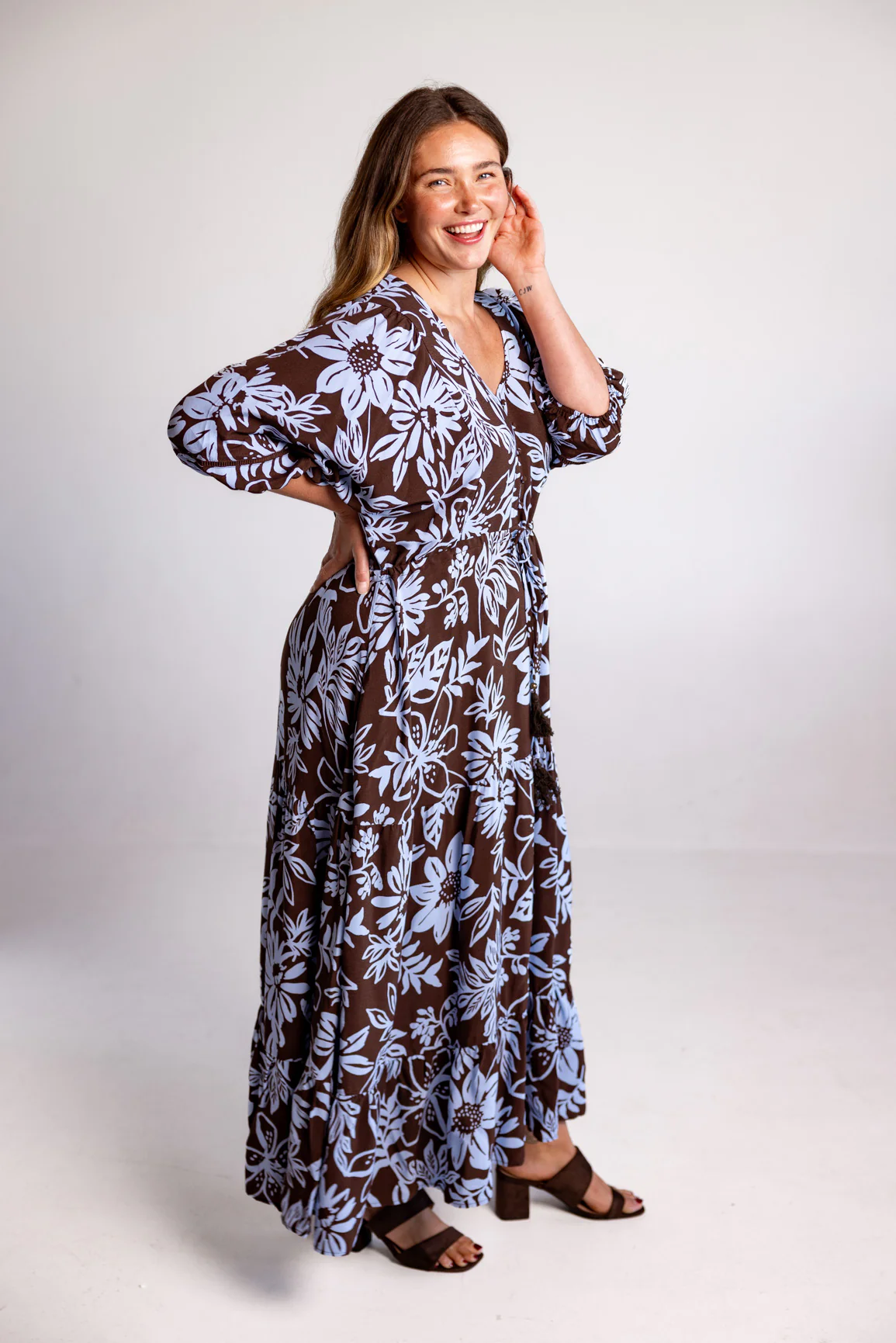 Addison Maxi Dress in Blue Lani Chocolate - Image 12
