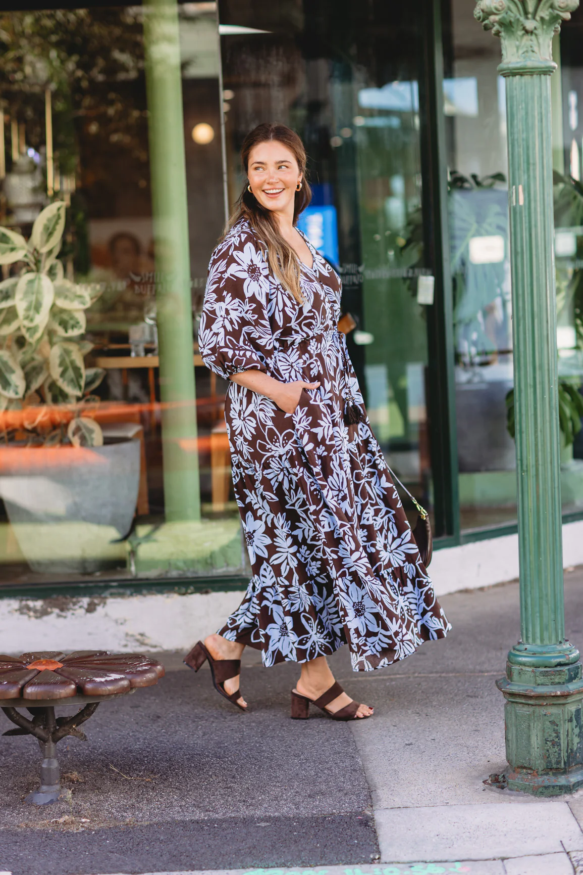 Addison Maxi Dress in Blue Lani Chocolate - Image 14