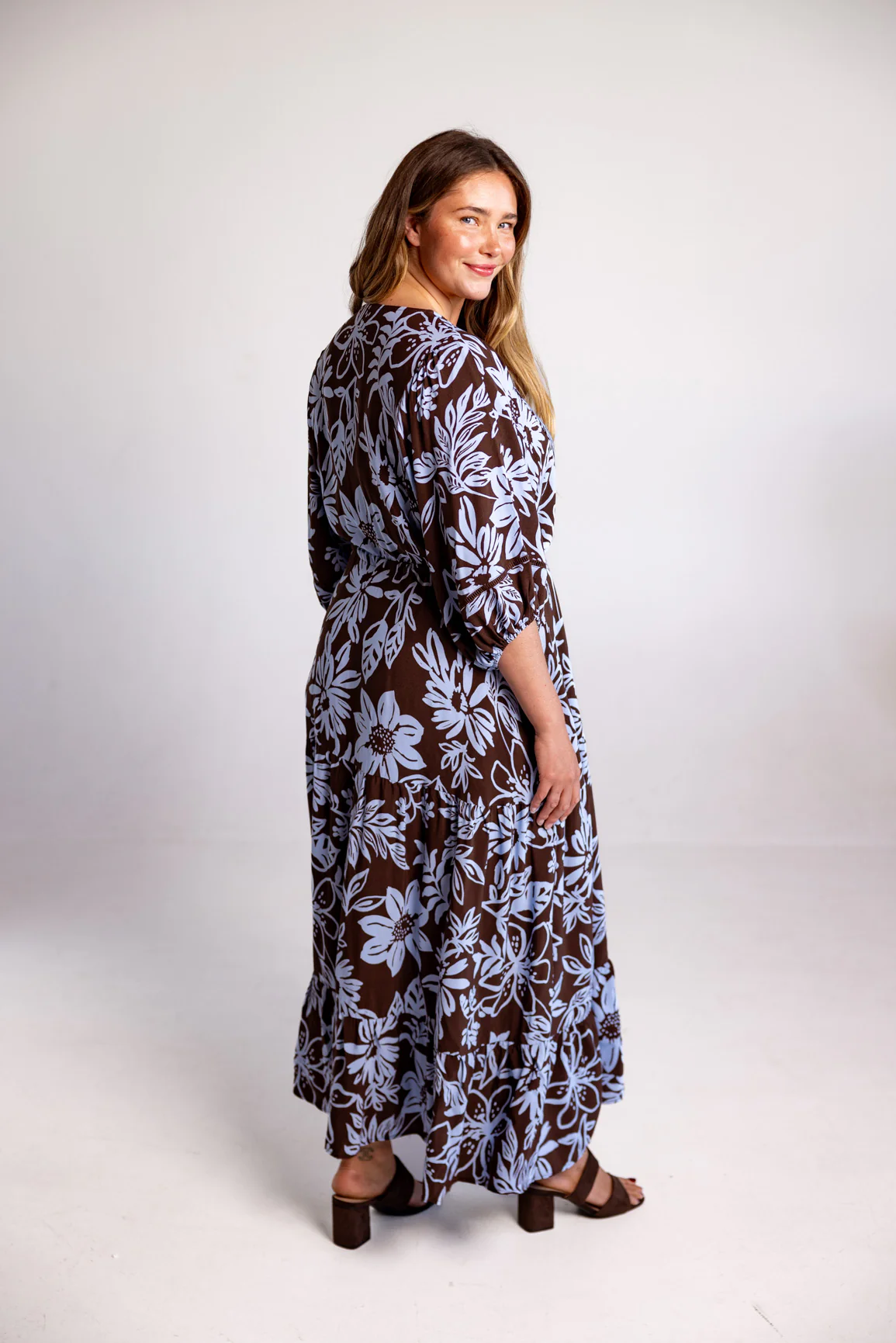 Addison Maxi Dress in Blue Lani Chocolate - Image 15