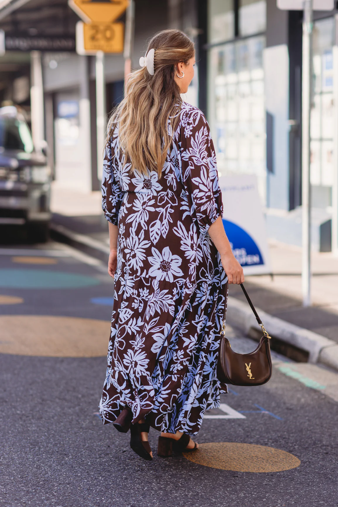 Addison Maxi Dress in Blue Lani Chocolate - Image 17
