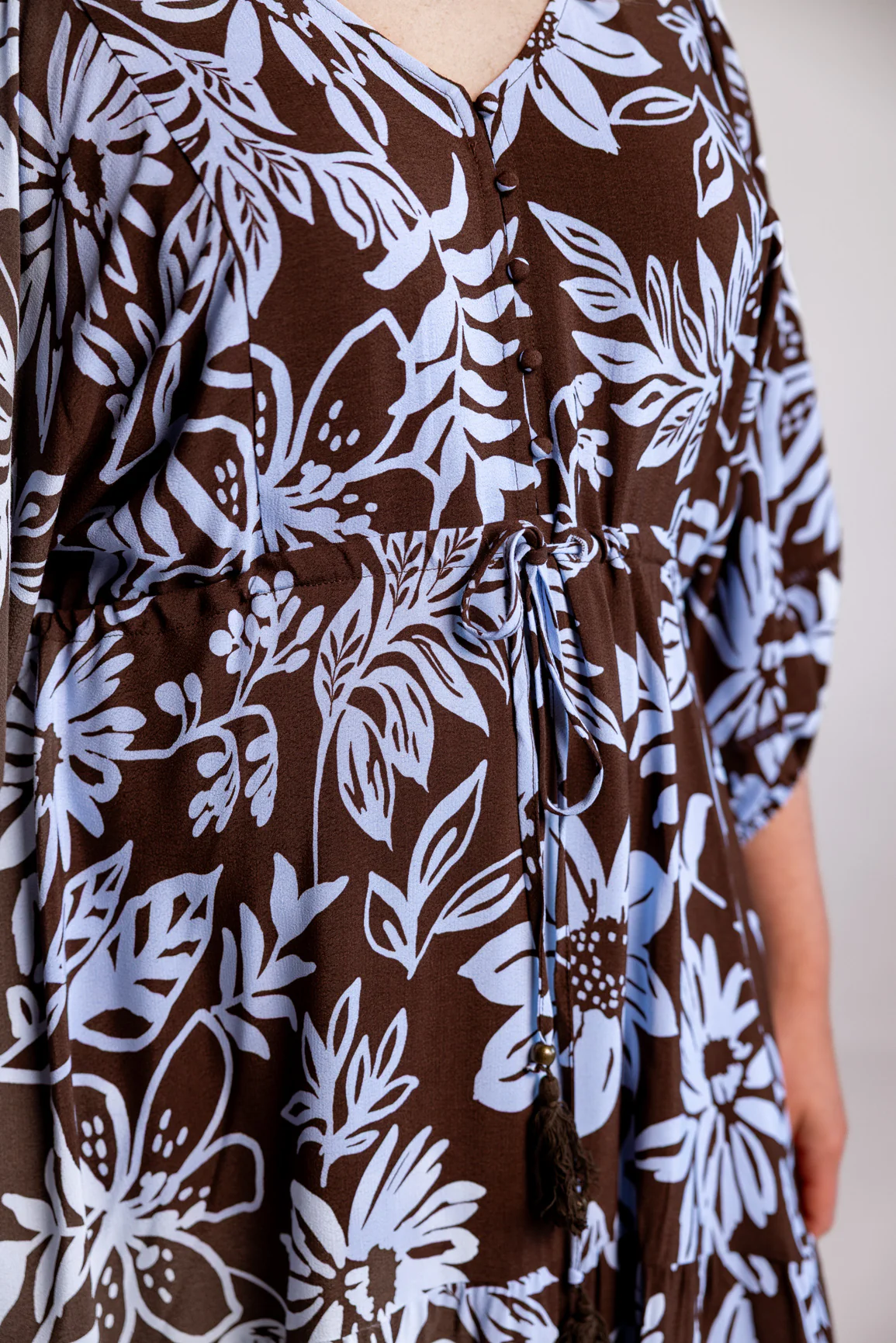 Addison Maxi Dress in Blue Lani Chocolate - Image 3