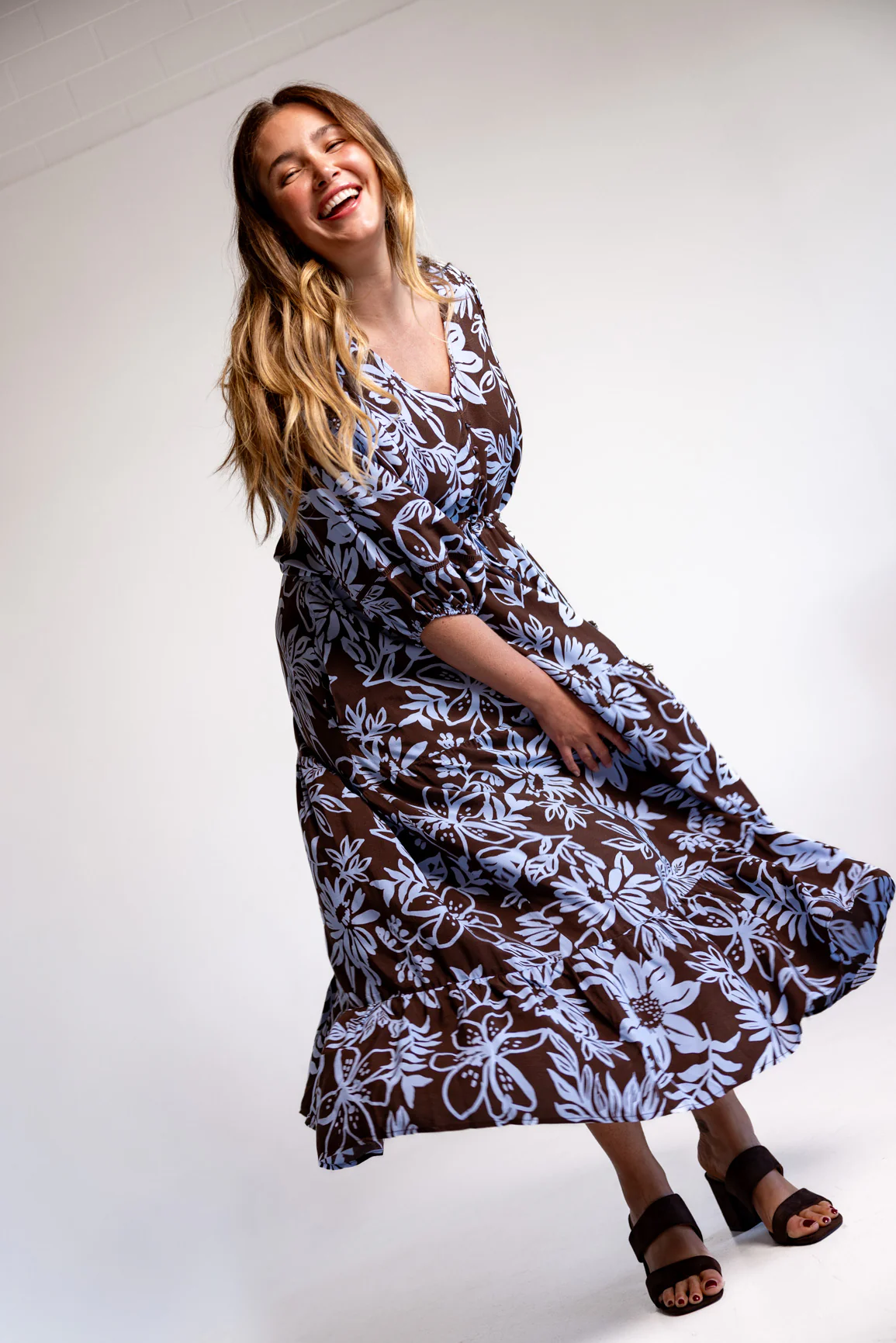Addison Maxi Dress in Blue Lani Chocolate - Image 6