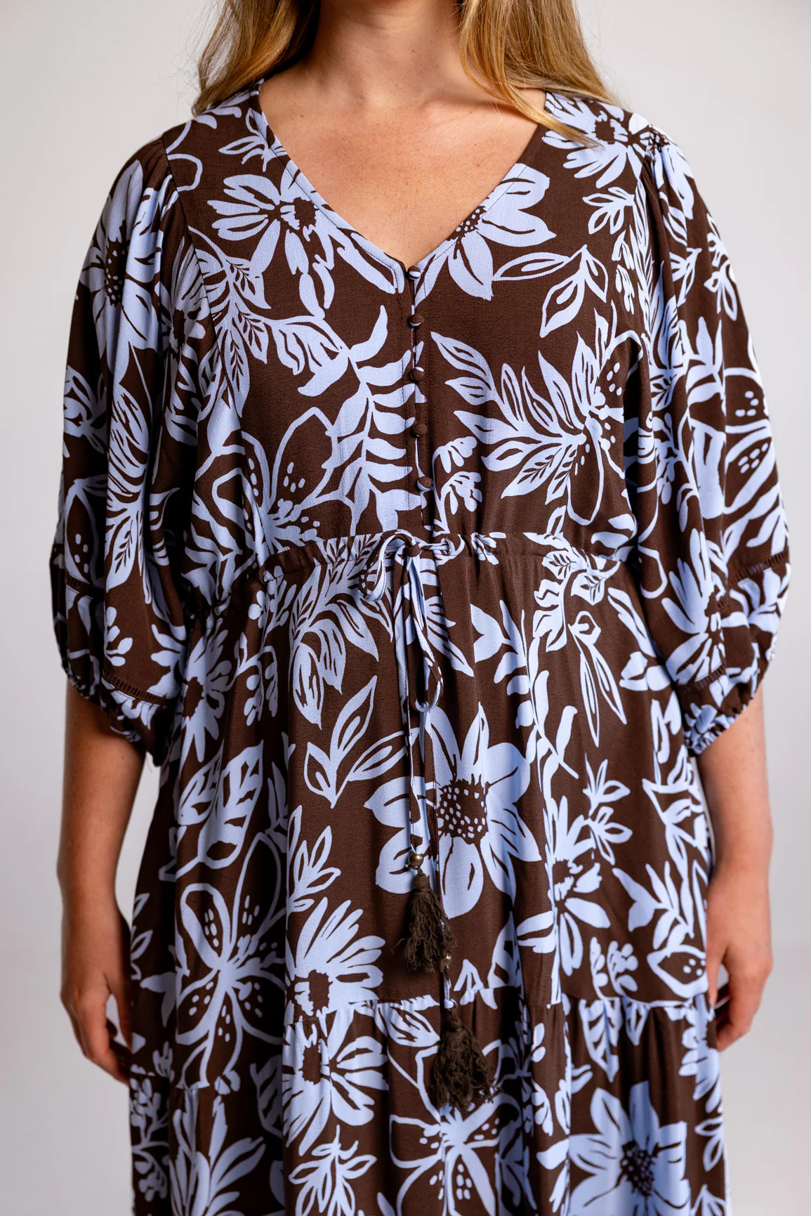 Addison Maxi Dress in Blue Lani Chocolate - Image 7