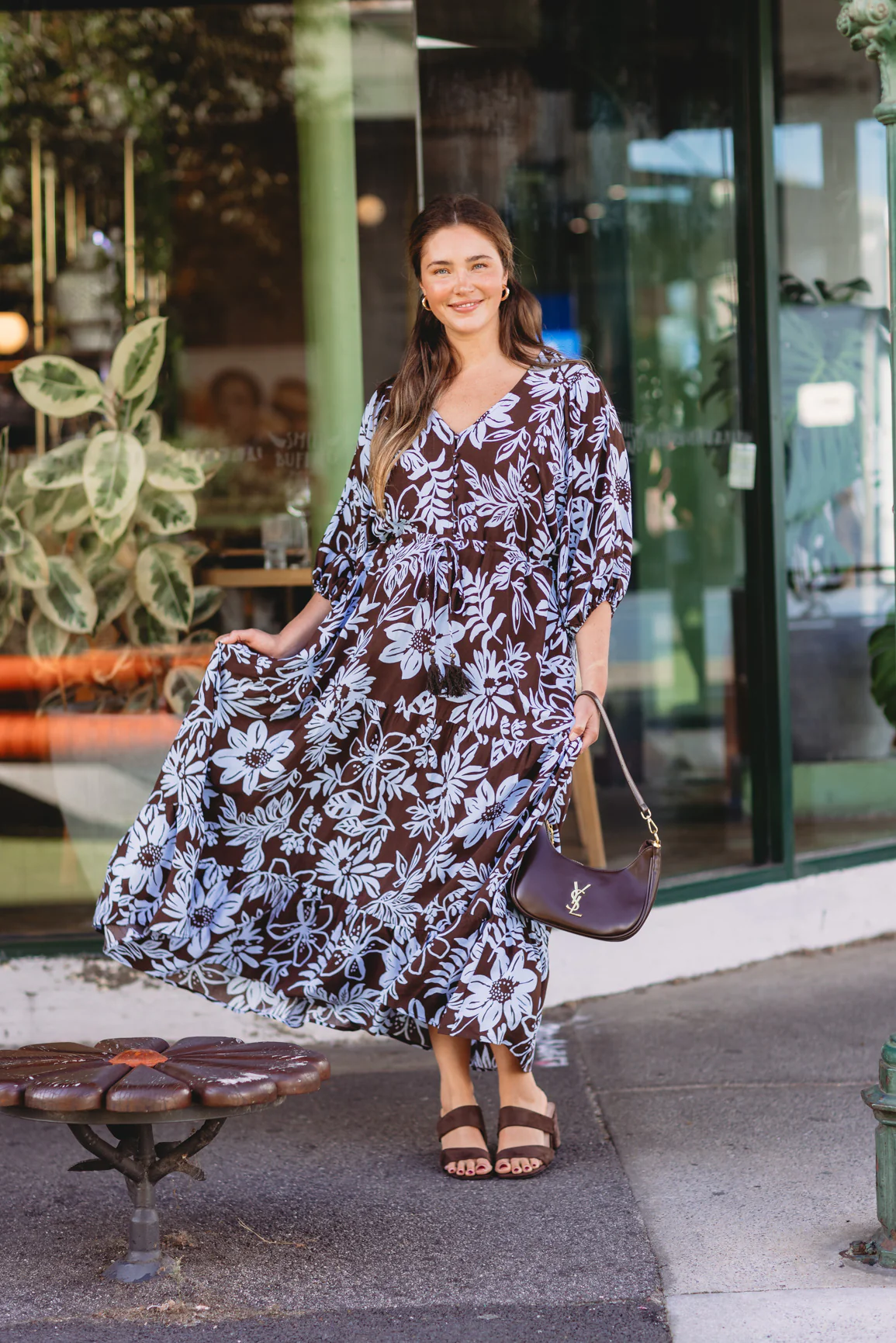 Addison Maxi Dress in Blue Lani Chocolate - Image 8