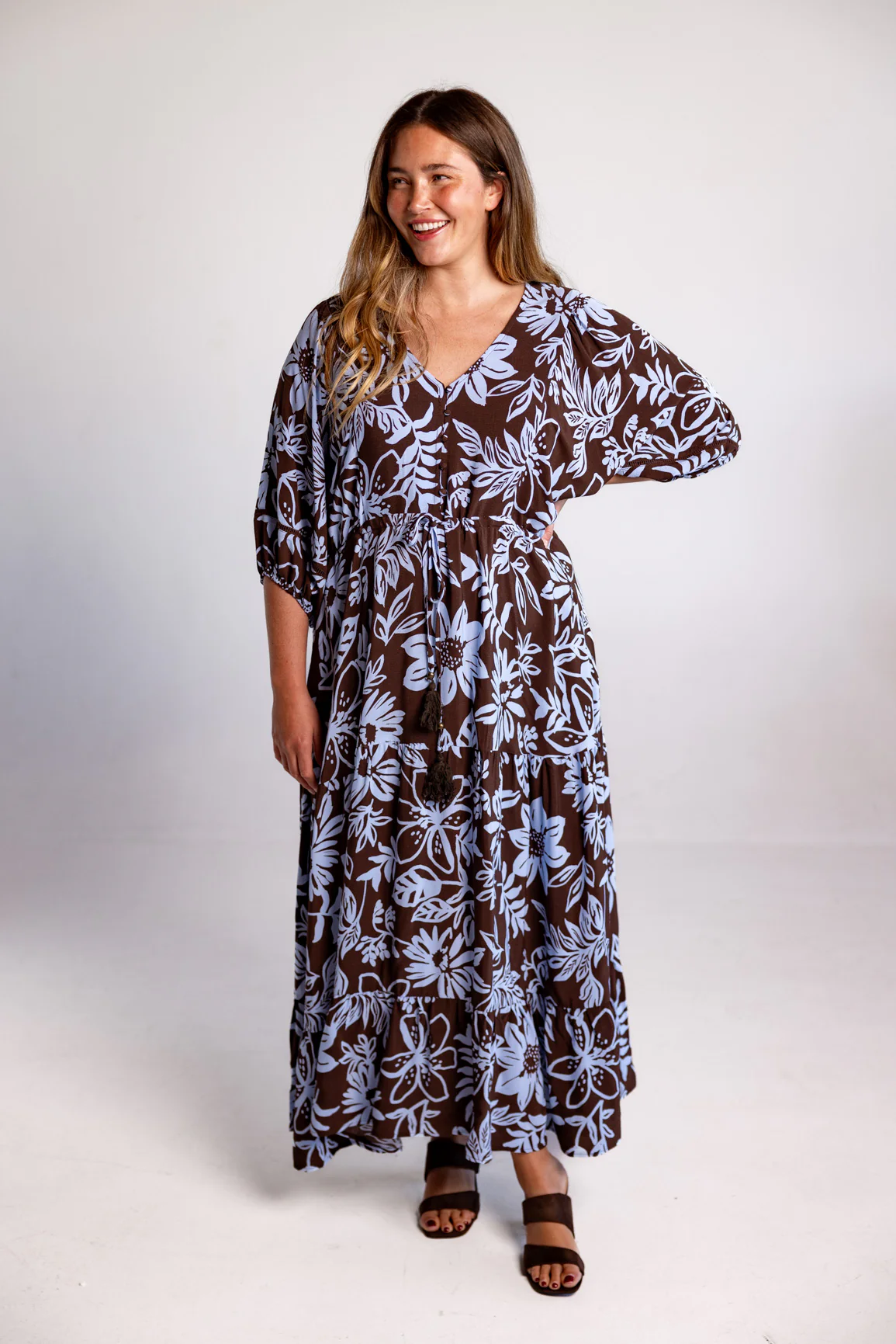 Addison Maxi Dress in Blue Lani Chocolate - Image 9
