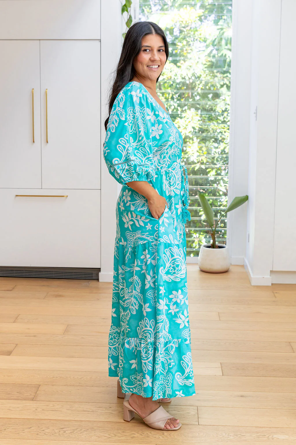 Addison Maxi Dress in Turquoise Paisley - Image 11