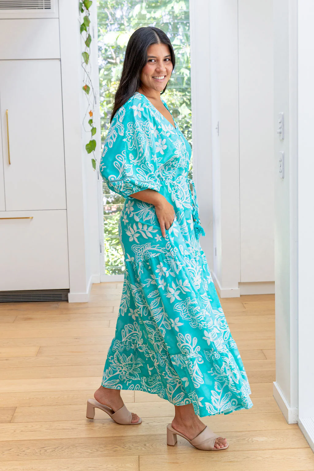 Addison Maxi Dress in Turquoise Paisley - Image 12