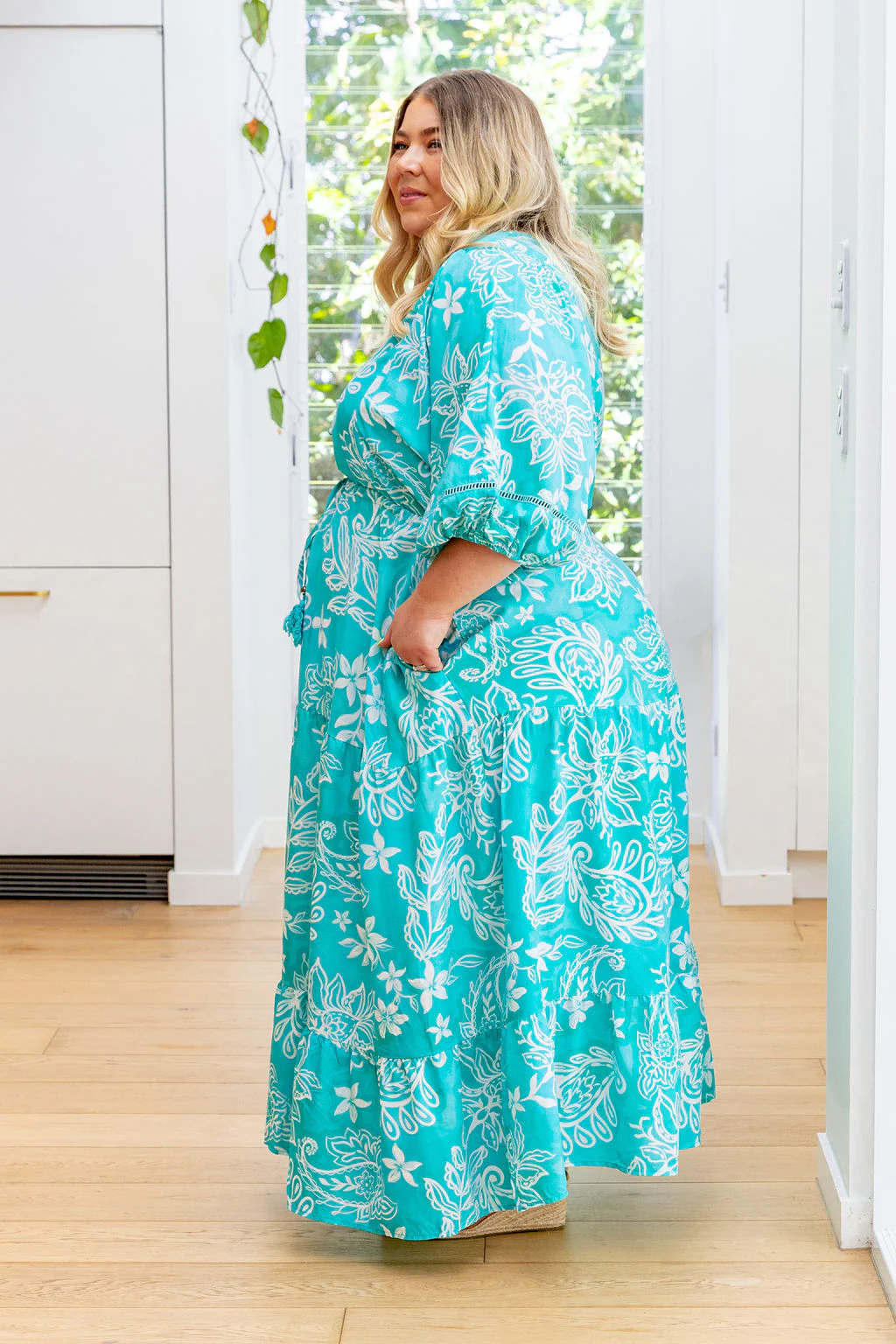 Addison Maxi Dress in Turquoise Paisley - Image 6