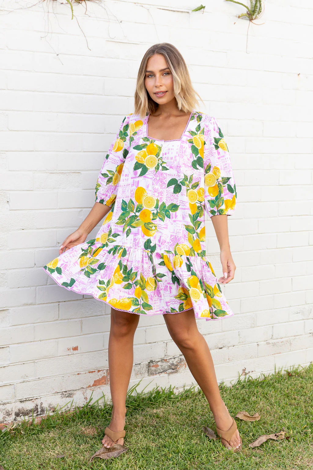 Kira Linen Blend Dress in Themis