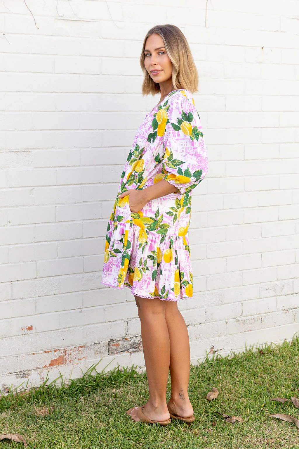 Kira Linen Blend Dress in Themis - Image 8