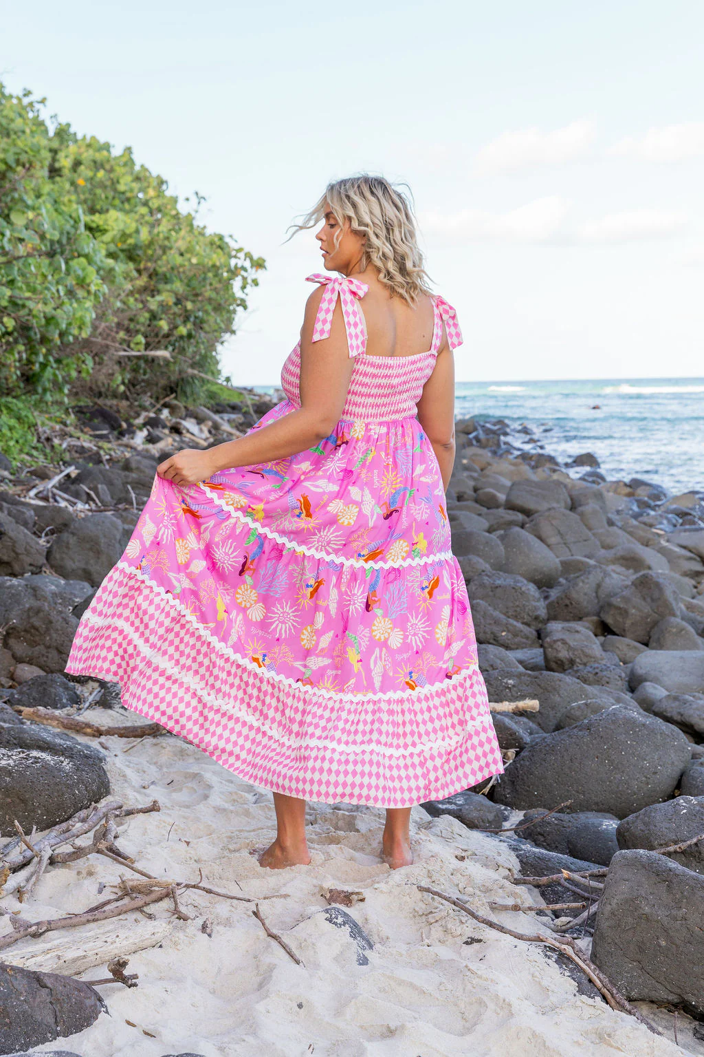 Allegra Dress in Serena/Sorrento Pink - Image 11