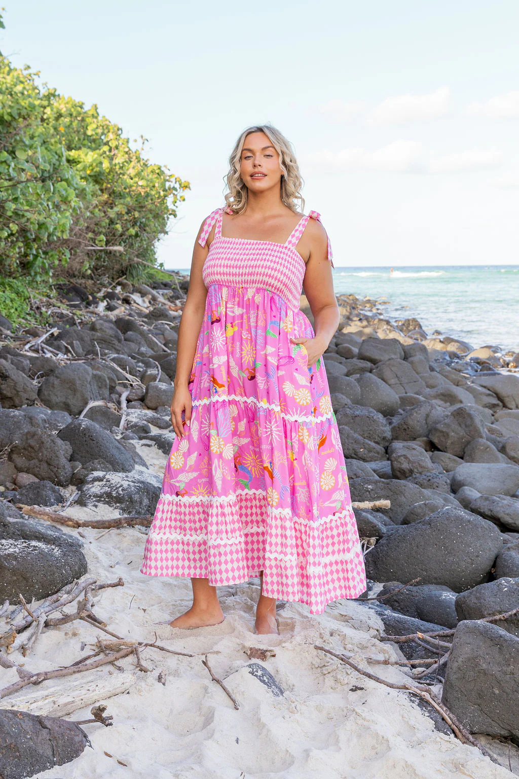 Allegra Dress in Serena/Sorrento Pink - Image 14