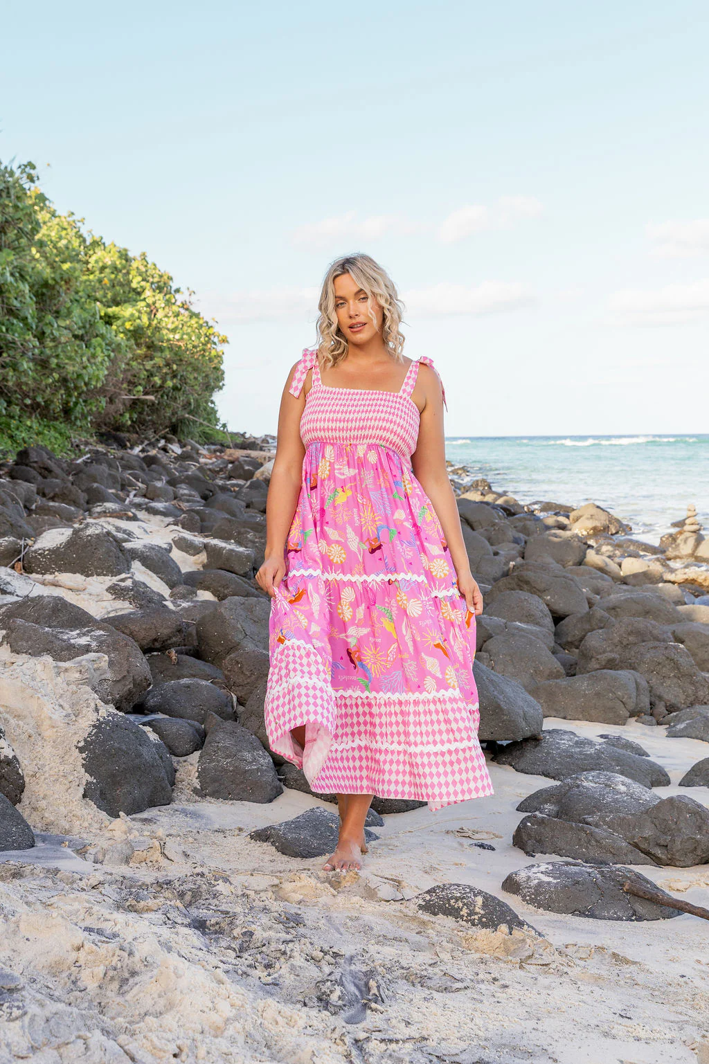 Allegra Dress in Serena/Sorrento Pink - Image 15
