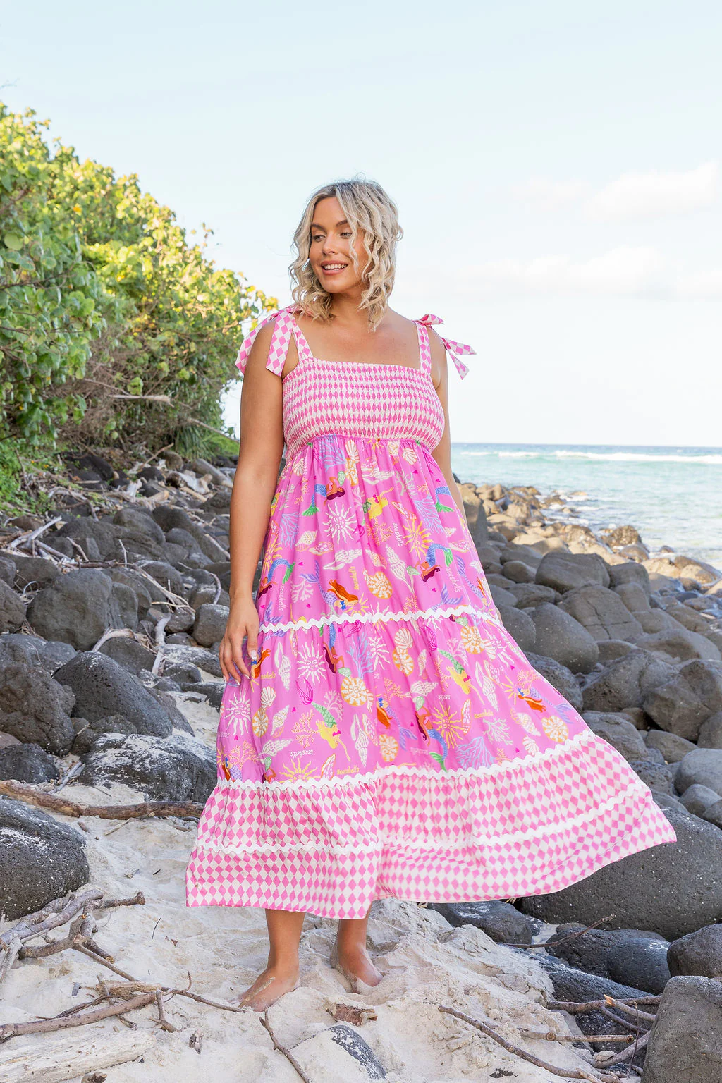 Allegra Dress in Serena/Sorrento Pink - Image 6