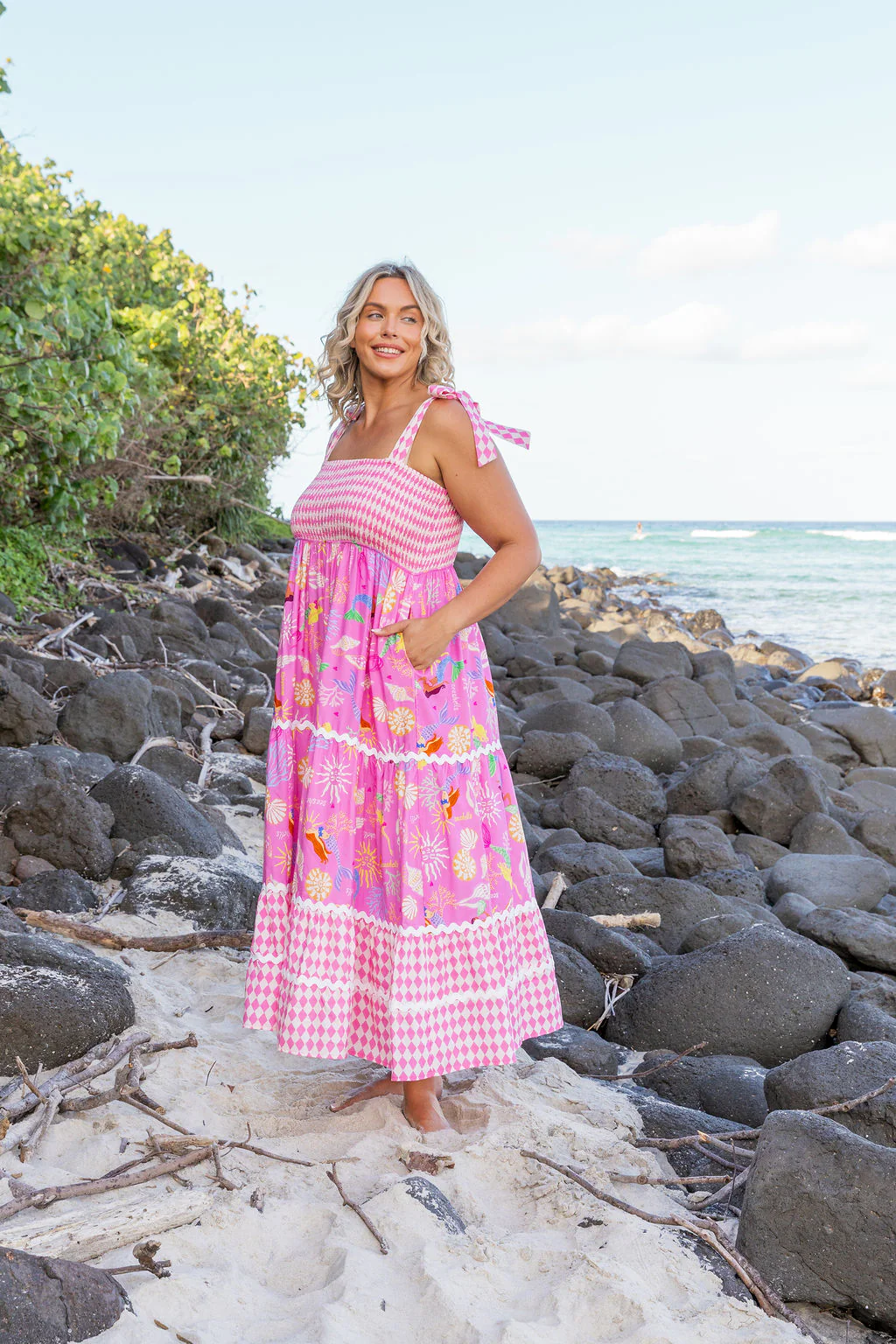 Allegra Dress in Serena/Sorrento Pink - Image 8