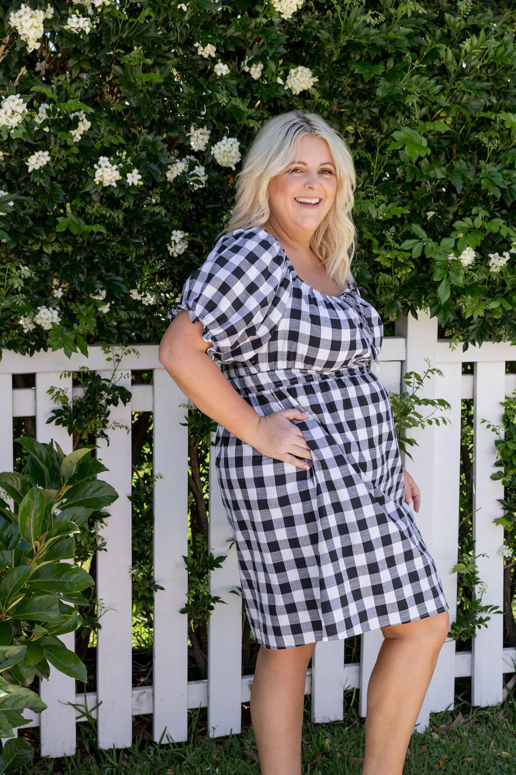 Amberly Dress in Black Gingham - Image 10