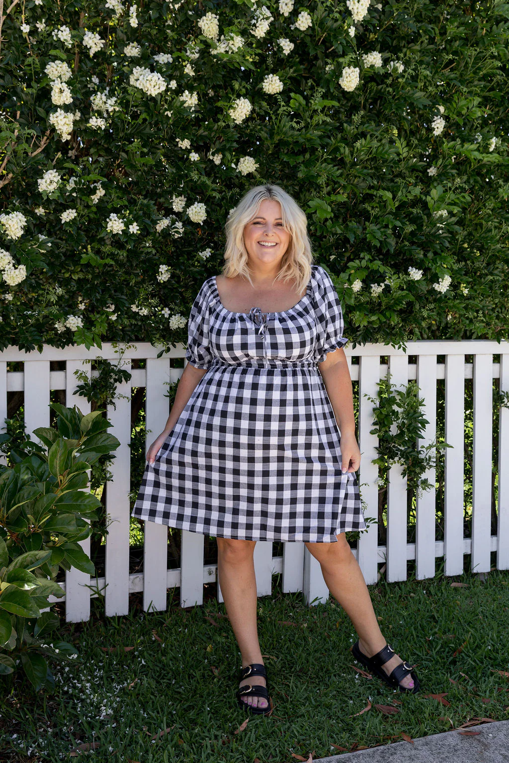 Amberly Dress in Black Gingham - Image 11