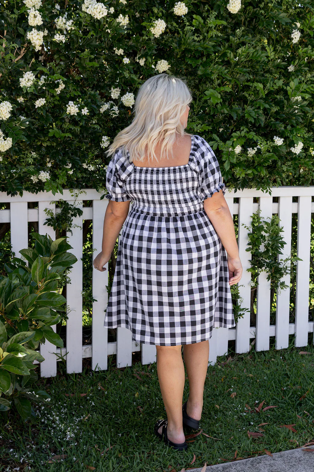 Amberly Dress in Black Gingham - Image 16