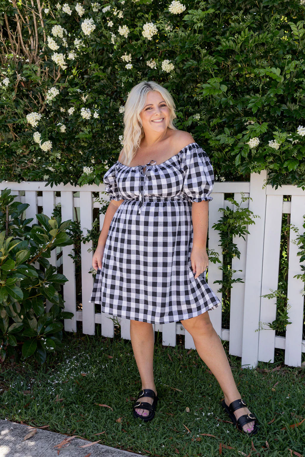 Amberly Dress in Black Gingham - Image 3