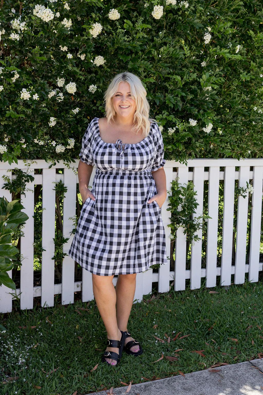 Amberly Dress in Black Gingham - Image 5