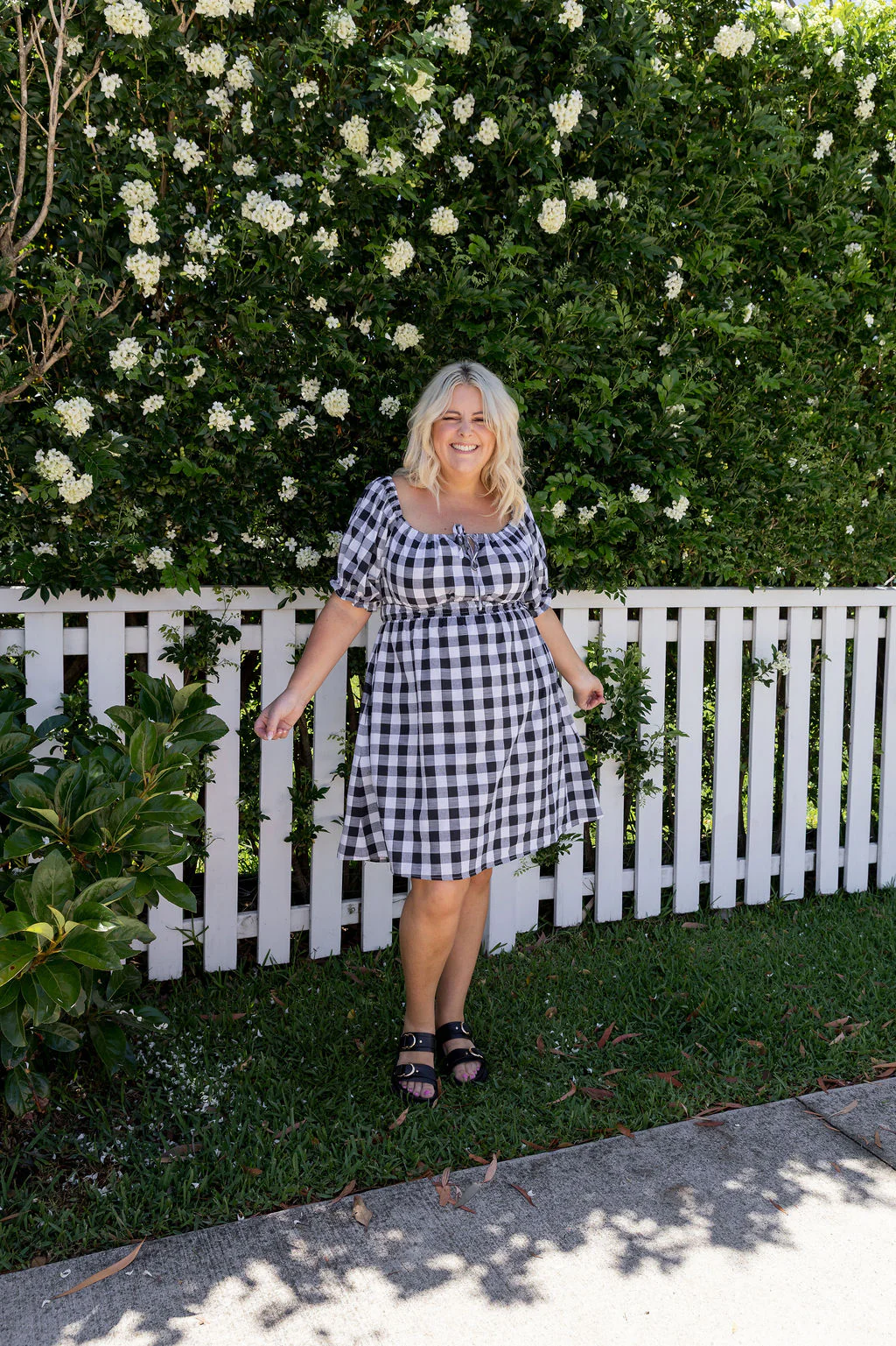 Amberly Dress in Black Gingham - Image 6