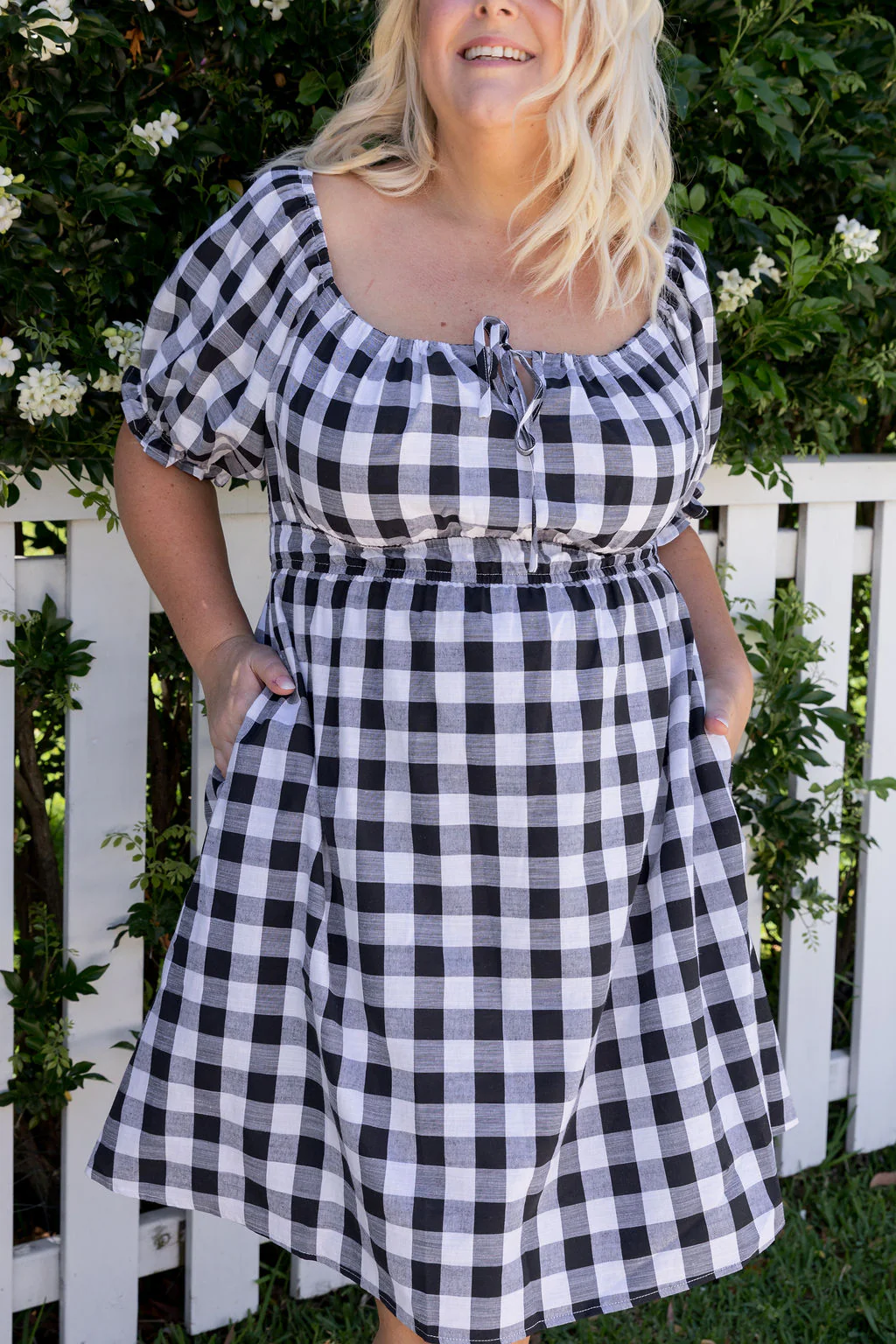 Amberly Dress in Black Gingham - Image 7