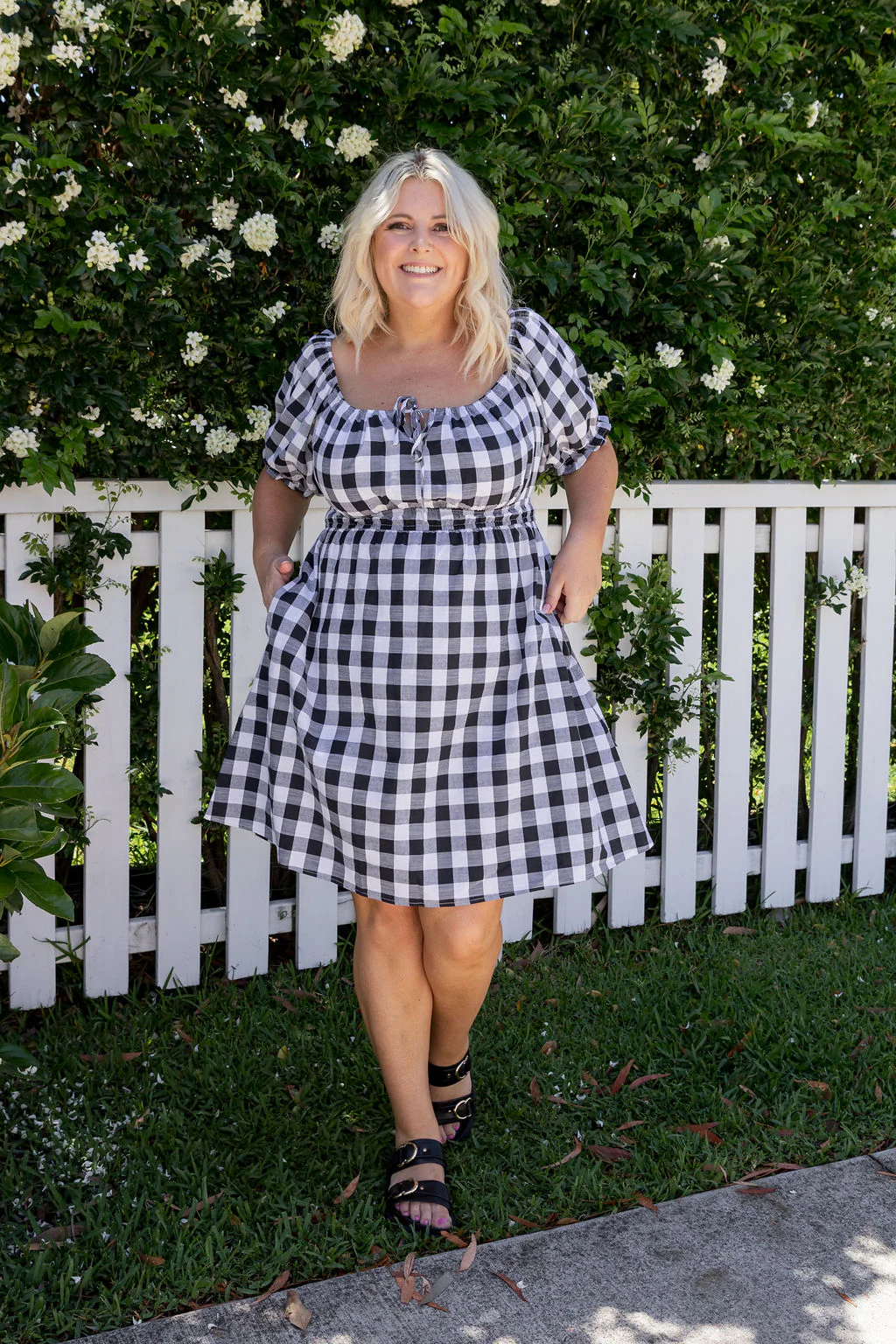 Amberly Dress in Black Gingham - Image 8