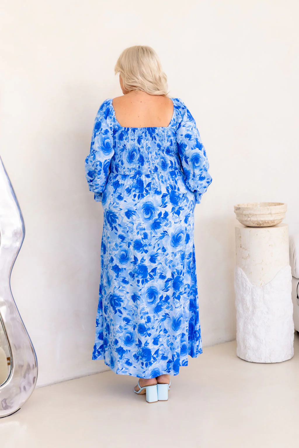 Amelia Maxi Dress in Blue Roses - Image 13