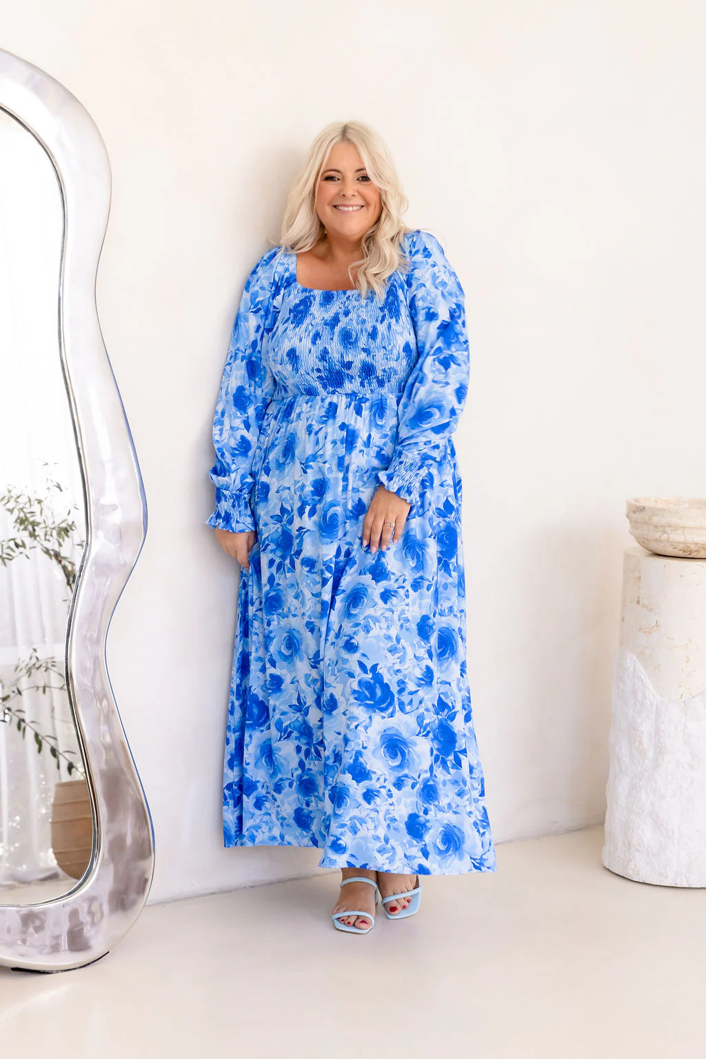Amelia Maxi Dress in Blue Roses - Image 6