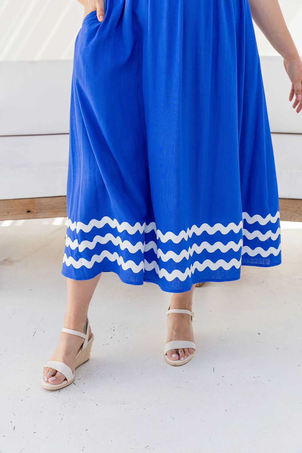 Angel Linen Blend Maxi Dress in Elemental Blue - Image 12