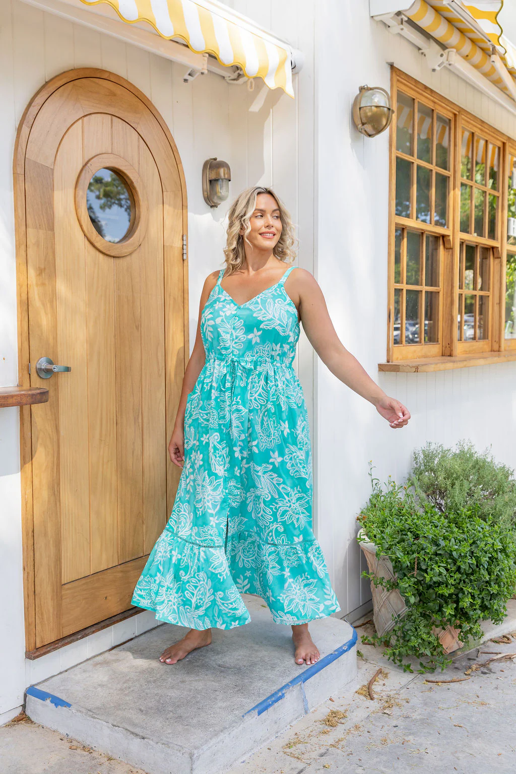 April Maxi Dress in Turquoise Paisley - Image 8