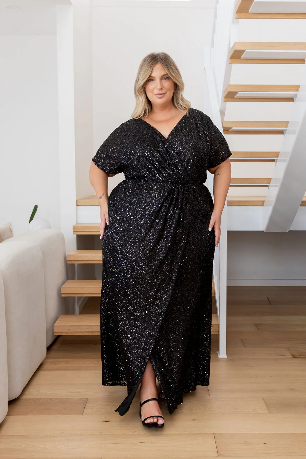 Arabella Sequin Maxi Dress in Black - Image 6