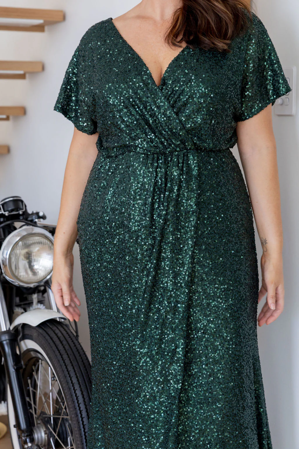 Arabella Sequin Maxi Dress in Emerald - Image 20