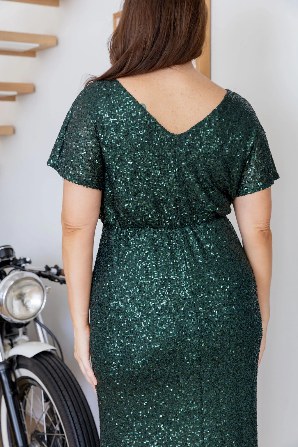 Arabella Sequin Maxi Dress in Emerald - Image 22