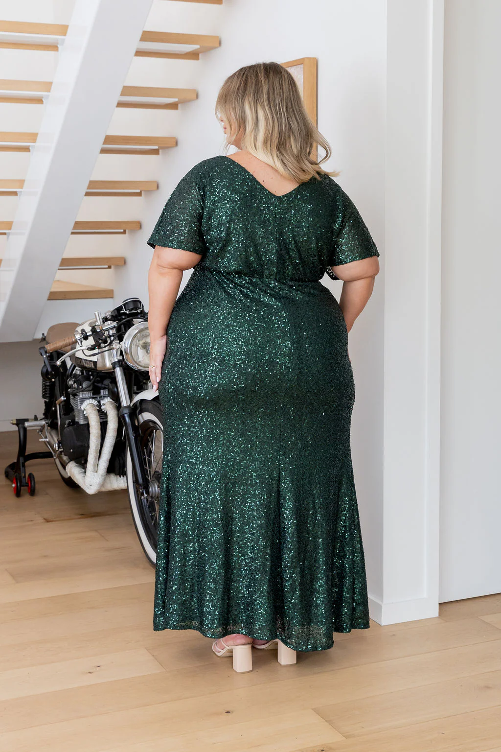 Arabella Sequin Maxi Dress in Emerald - Image 23