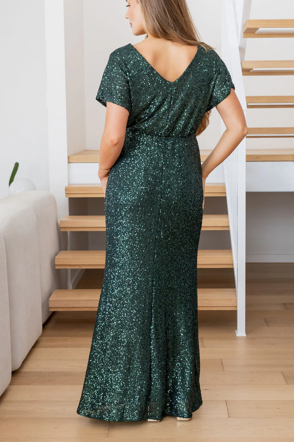 Arabella Sequin Maxi Dress in Emerald - Image 33