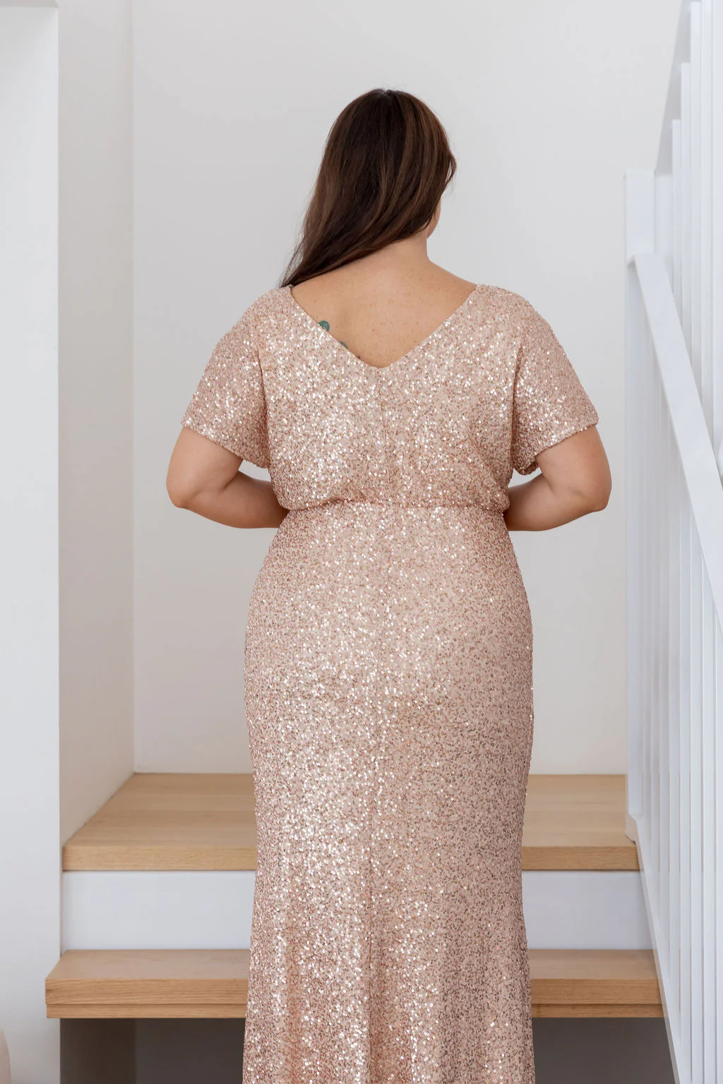 Arabella Sequin Maxi Dress in Light Bronze - Image 22