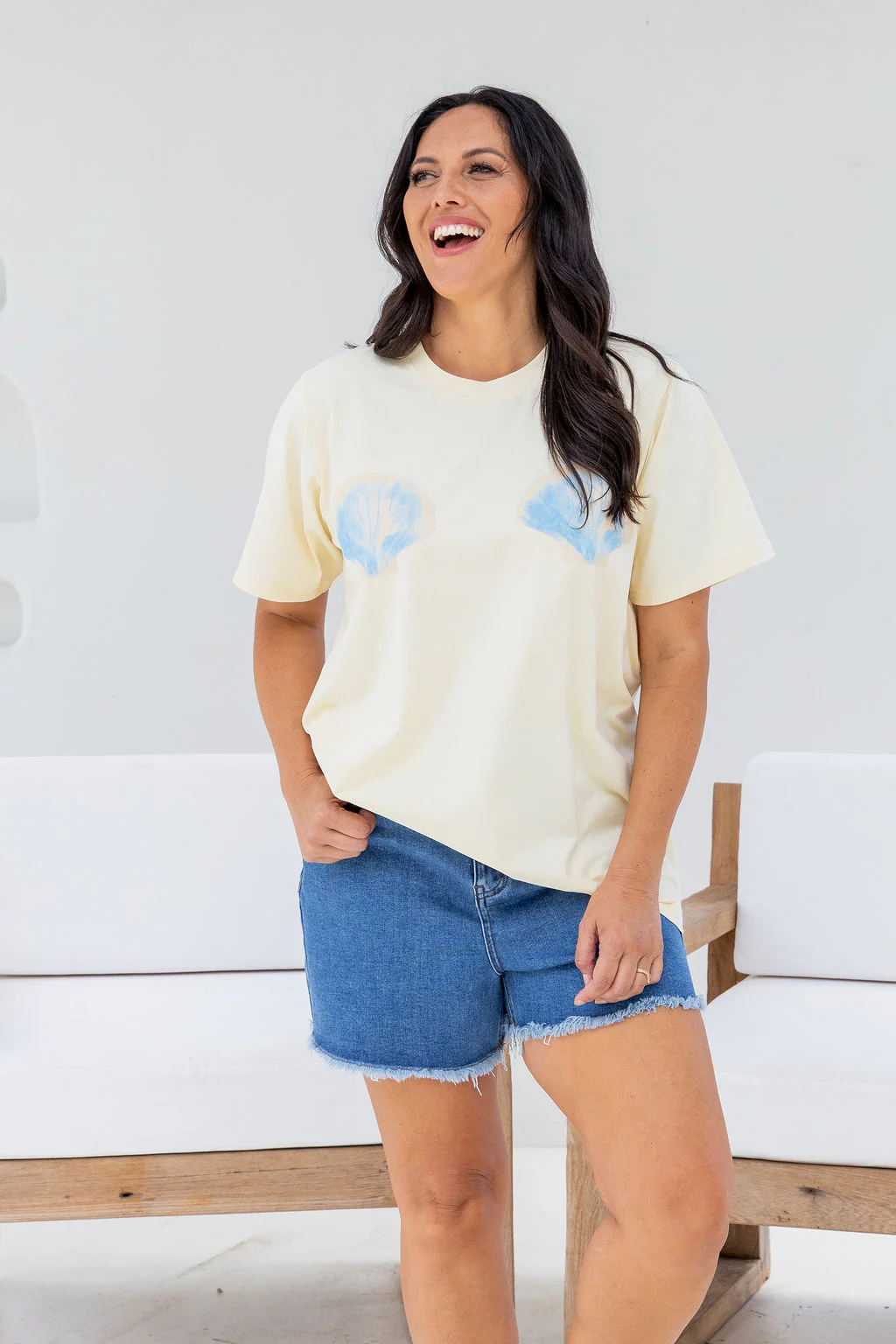 Ayla Denim Shorts in Mid Blue Wash - Image 10