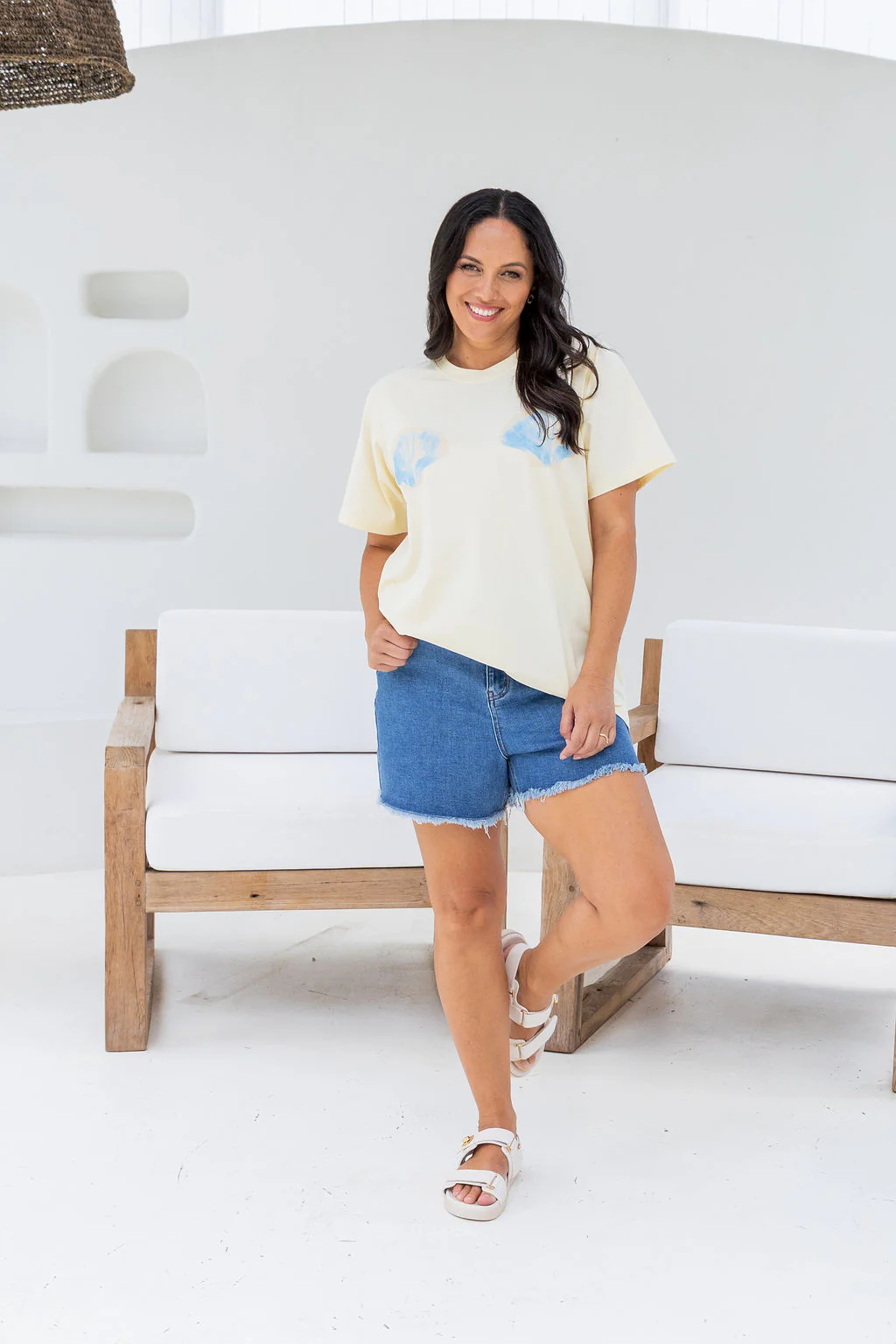 Ayla Denim Shorts in Mid Blue Wash - Image 18