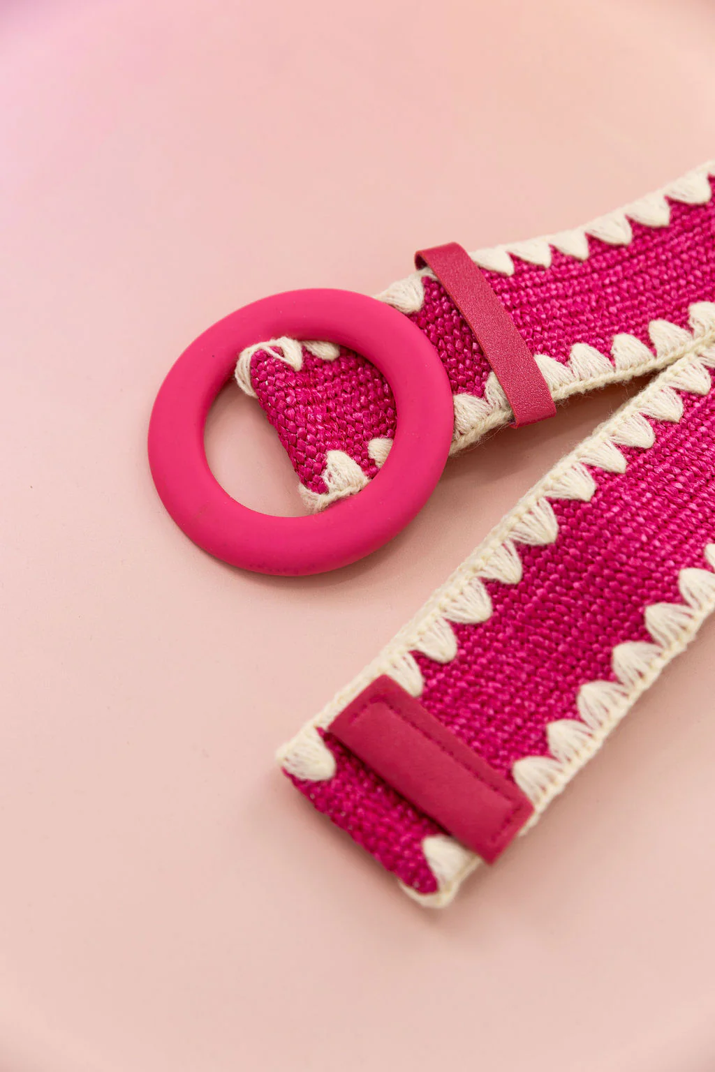 Extra Length Stretch Belt with Hot Pink Buckle - Image 3