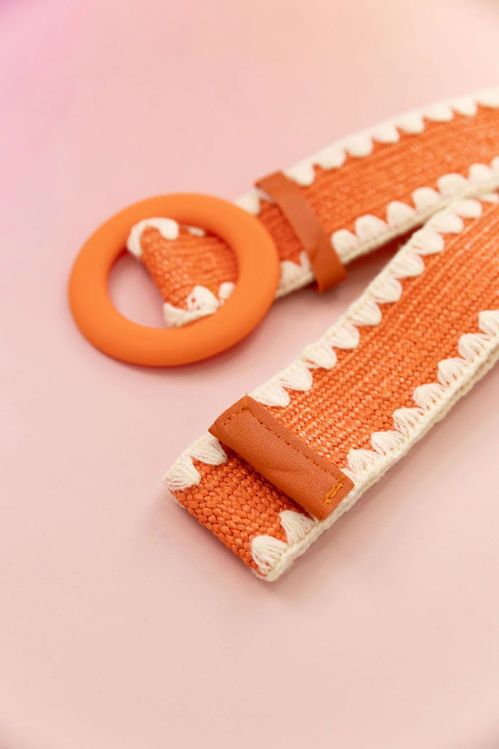 Extra Length Stretch Belt with Orange Buckle - Image 3