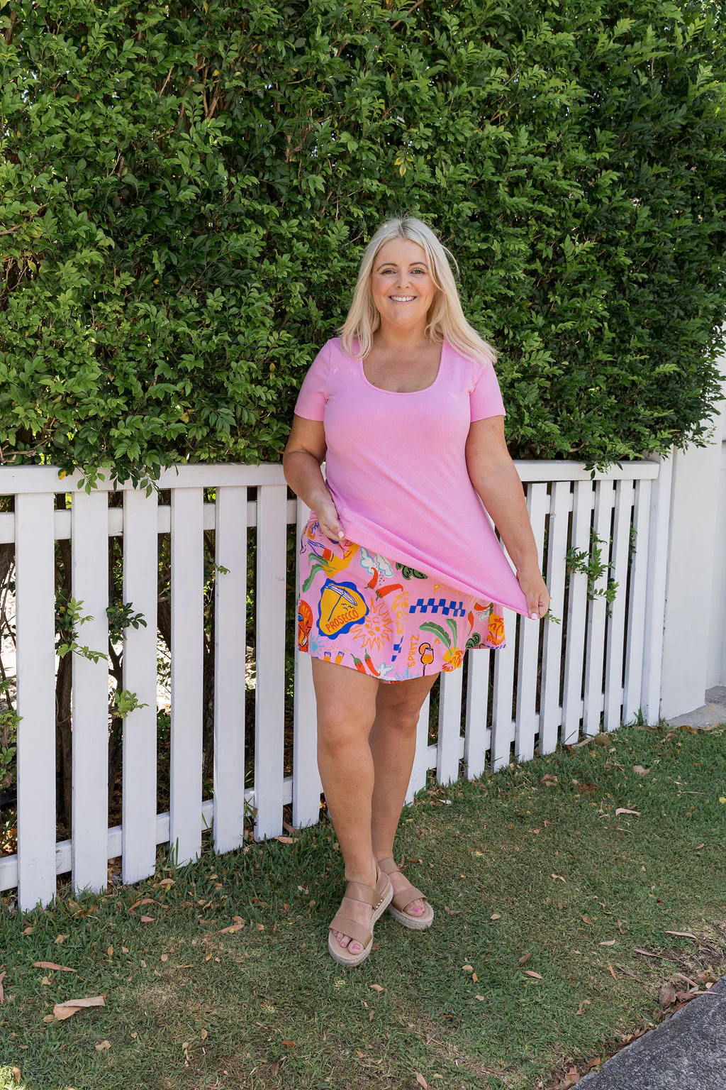 Billi Rib Tee in Barbie Pink - Image 9